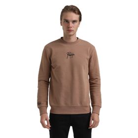 New World 22FWM60129 Bisiklet Yaka Camel Erkek Sweatshirt