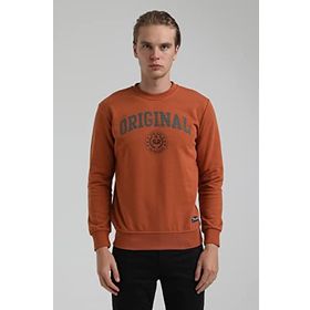 New World 22FWM60132 Bisiklet Yaka Kiremit Erkek Sweatshirt