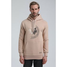 New World 22FWM64030 Bej Kapüşonlu Slim Fit Erkek Sweatshirt