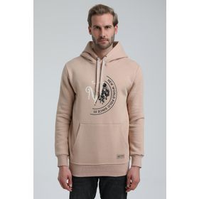New World 22FWM64030 Bej Kapüşonlu Slim Fit Erkek Sweatshirt