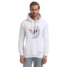 New World 22FWM64030 Beyaz Kapüşonlu Polo Slim Fit Erkek Sweatshirt