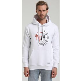 New World 22FWM64030 Beyaz Kapüşonlu Polo Slim Fit Erkek Sweatshirt
