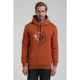 New World 22FWM64030 Kiremit Kapüşonlu Polo Slim Fit Erkek Sweatshirt