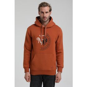 New World 22FWM64030 Kiremit Kapüşonlu Polo Slim Fit Erkek Sweatshirt
