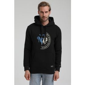 New World 22FWM64030 Siyah Polo Kapüşonlu Slim Fit Erkek Sweatshirt