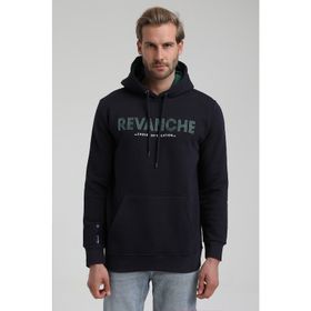 New World 22FWM64031 Lacivert Polo Kapüşonlu Slim Fit Erkek Sweatshirt