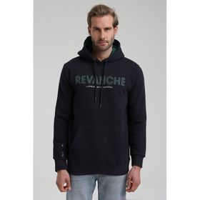 New World 22FWM64031 Lacivert Polo Kapüşonlu Slim Fit Erkek Sweatshirt