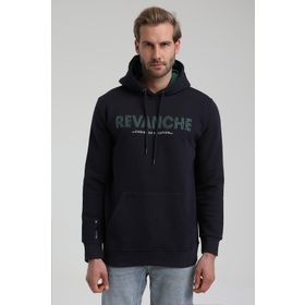 New World 22FWM64031 Lacivert Polo Kapüşonlu Slim Fit Erkek Sweatshirt