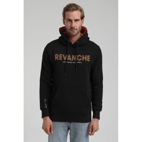 New World 22FWM64031 Siyah Polo Kapüşonlu Slim Fit Erkek Sweatshirt