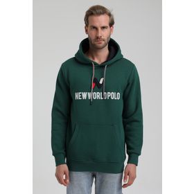 New World 22FWM64032 Koyu Yeşil Erkek Sweatshirt