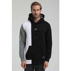 New World 22FWM64033 Siyah Polo Kapüşonlu Slim Fit Erkek Sweatshirt