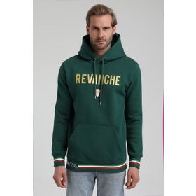 New World 22FWM64036 Koyu Yeşil Polo Kapüşonlu Slim Fit Erkek Sweatshirt