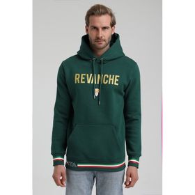 New World 22FWM64036 Koyu Yeşil Polo Kapüşonlu Slim Fit Erkek Sweatshirt