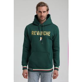 New World 22FWM64036 Koyu Yeşil Polo Kapüşonlu Slim Fit Erkek Sweatshirt