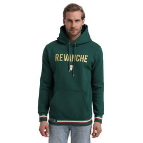 New World 22FWM64036 Koyu Yeşil Polo Kapüşonlu Slim Fit Erkek Sweatshirt