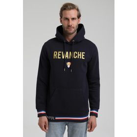 New World 22FWM64036 Lacivert Polo Kapüşonlu Slim Fit Erkek Sweatshirt