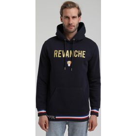 New World 22FWM64036 Lacivert Polo Kapüşonlu Slim Fit Erkek Sweatshirt