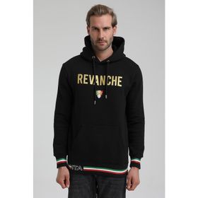 New World 22FWM64036 Siyah Polo Kapüşonlu Slim Fit Erkek Sweatshirt