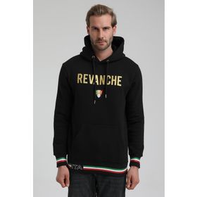 New World 22FWM64036 Siyah Polo Kapüşonlu Slim Fit Erkek Sweatshirt