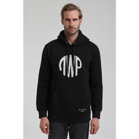 New World 22FWM64037 Siyah Polo Kapüşonlu Slim Fit Erkek Sweatshirt