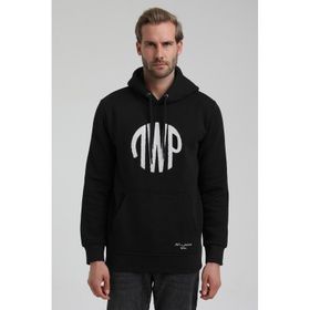 New World 22FWM64037 Siyah Polo Kapüşonlu Slim Fit Erkek Sweatshirt
