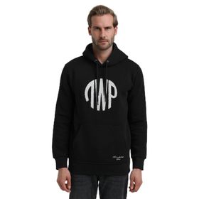 New World 22FWM64037 Siyah Polo Kapüşonlu Slim Fit Erkek Sweatshirt