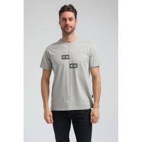 New World 23SSM20289 Gri Boyalı Polo Bisiklet Yaka Erkek T-shirt