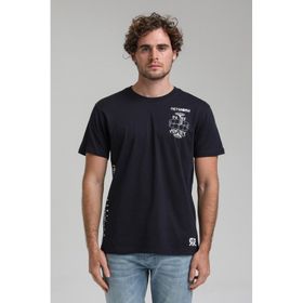 New World 23SSM20299 Lacivert Polo Bisiklet Yaka Regular Erkek T-shirt