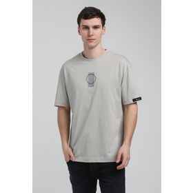 New World 23SSM20331 Gri Polo Bisiklet Yaka Gri Boyalı Erkek T-shirt