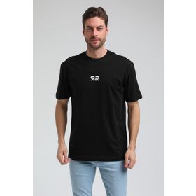 New World 23SSM20335 Siyah Polo Bisiklet Yaka Slim Fit Erkek T-shirt