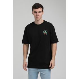 New World 23SSM20336 Siyah Polo Bisiklet Yaka Oversize Erkek T-shirt