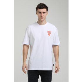 New World 23SSM20337 Beyaz Polo Bisiklet Yaka Oversize Erkek T-shirt