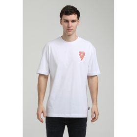 New World 23SSM20337 Beyaz Polo Bisiklet Yaka Oversize Erkek T-shirt