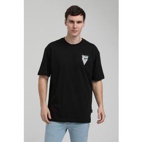 New World 23SSM20337 Siyah Polo Bisiklet Yaka Oversize Erkek T-shirt