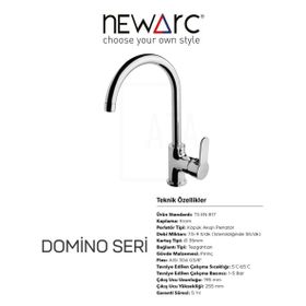 Newarc 971535 Parlak Bronz Domıno Evye Bataryası