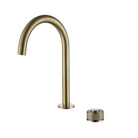 NEWARC NEWA000583 Newarc Step 2 Delikli Çanak Tipi Lavabo Bataryası Mat Altın 900528