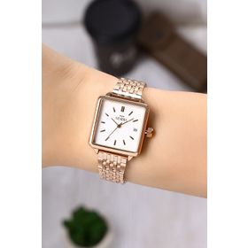 Newera Watch NWW00001 Metal Kordon Takvimli Kare Kadın Kol Saati