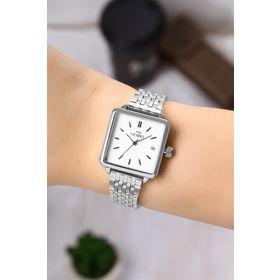 Newera Watch Nww00003 Metal Kordon Takvimli Kare Kadın Kol Saati