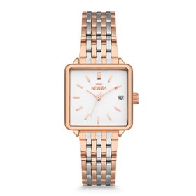 Newera Watch Nww00004 Metal Kordon Takvimli Kare Kadın Kol Saati