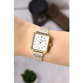 Newera Watch Nww00005 Metal Kordon Takvimli Kare Kadın Kol Saati
