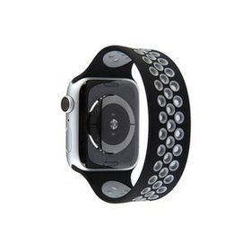 Newface Apple Watch 38 mm Siyah Gri Ayarlı Delikli Silikon Kordon