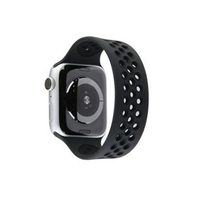 Newface Apple Watch 38 mm Siyah Gri Ayarlı Delikli Silikon Kordon