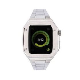 Newface Apple Watch 45 mm Gümüş Metal Petek Kasalı Kordon