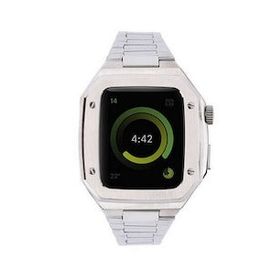 Newface Apple Watch 45 mm Gümüş Metal Petek Kasalı Kordon