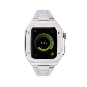 Newface Apple Watch 45 mm Gümüş Metal Petek Kasalı Kordon