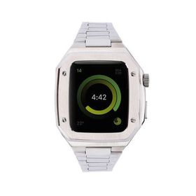 Newface Apple Watch 45 mm Gümüş Metal Petek Kasalı Kordon