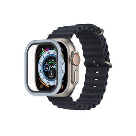 Newface Apple Watch Ultra 49 mm Mavi Alüminyum Kasa Cam Ekran Koruyucu