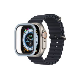 Newface Apple Watch Ultra 49 mm Mavi Alüminyum Kasa Cam Ekran Koruyucu