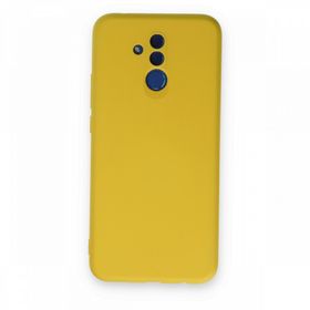 Newface Huawei Mate 20 Lite Nano İçi Kadife Silikon Sarı Cep Telefonu Kılıfı