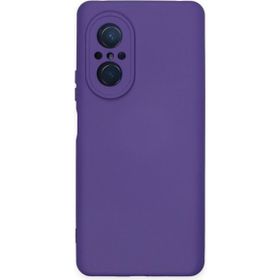Newface Huawei Nova 9 SE Nano İçi Kadife Silikon Mor Cep Telefonu Kılıfı
